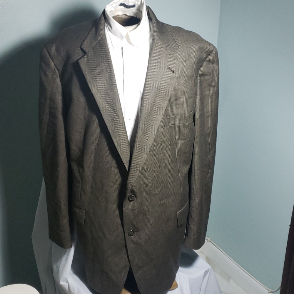 Burberry's Plaid 2 Button Sportcoat Blazer 46R